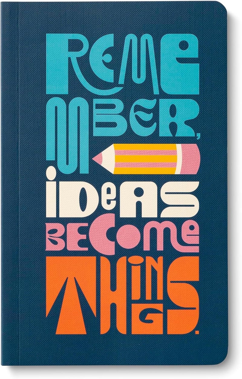 Compendium Softcover Journal – Remember, Ideas Become Things. – A Write Now Journal with 128 Lined Pages, 5″W x 8″H - Image 1